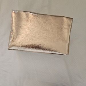 Elegant Sleek Metallic Rose Gold Women's Cosmetic Bag